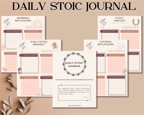 Daily Stoic Journal Self Improvement Minimalistic Journal Meditation