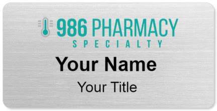 986Pharmacy Name Tags and Badges from NameBadge.com