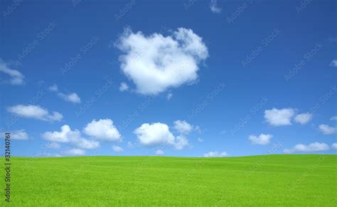 Green grass and sky Stock Photo | Adobe Stock