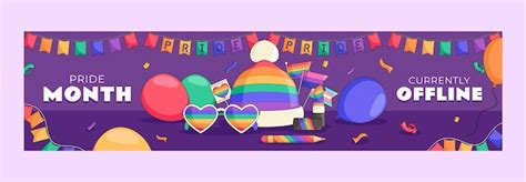 Free Vector Twitch Banner Template For Pride Month Celebration