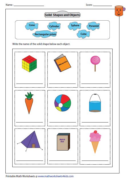 Solid 3d Shapes Worksheets