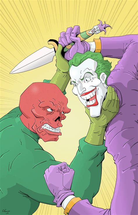 The Joker Vs The Red Skull Color By Robotgorilla Red Skull Joker Marvel Dc Comics