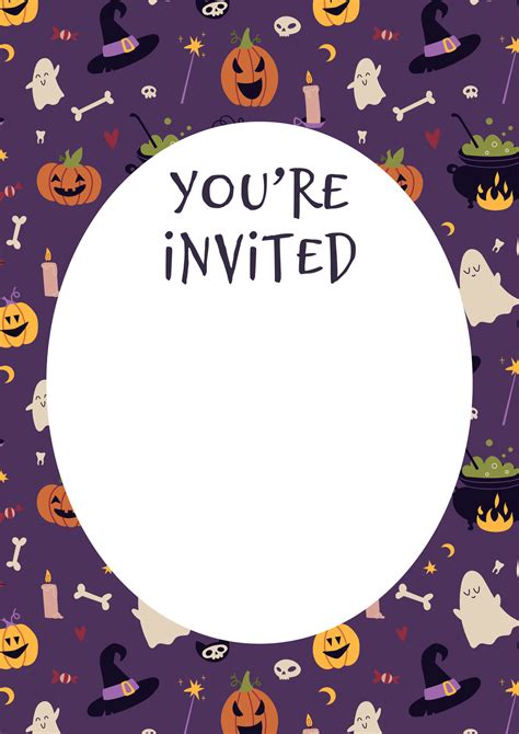 Happy Halloween Party Invitation Card Template You Are Invited With Magic Occult Thing