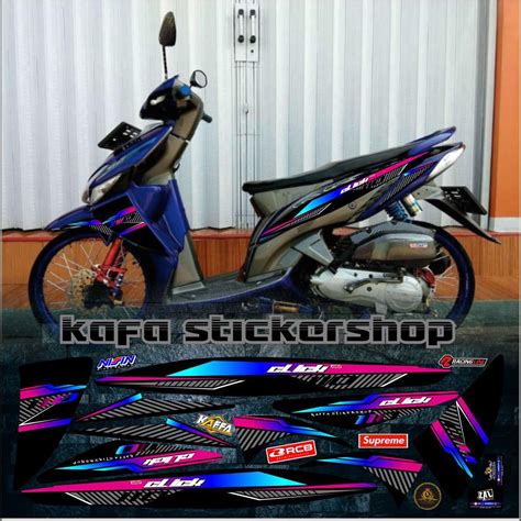 Jual Stiker Motor Variasi Polet Striping Vario 110 Karbu Cw