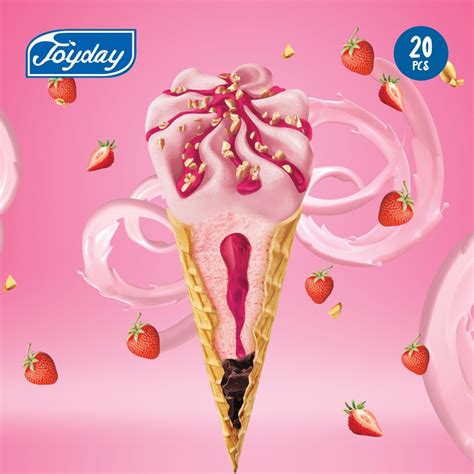 Jual Joyday Ice Cream Crunchy Sweet Strawberry 1 Karton 20pcs