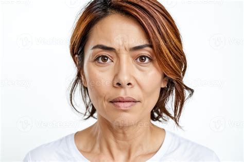 Woman With Worried Expression Looking At Camera 48891019 Stock Photo