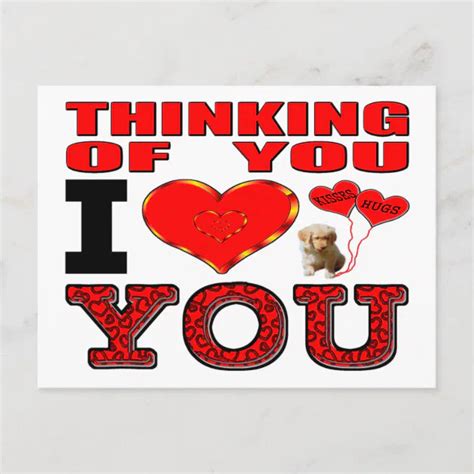 Thinking Of You I Love You Postcard Zazzle