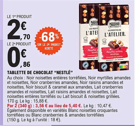 Promo Tablette De Chocolat Nestlé Chez Eleclerc Icataloguefr