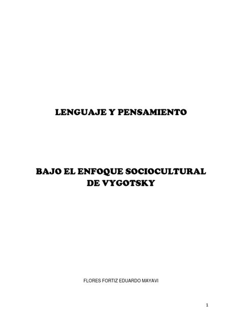 Lenguaje Y Pensamiento Pdf Pensamiento Evolución