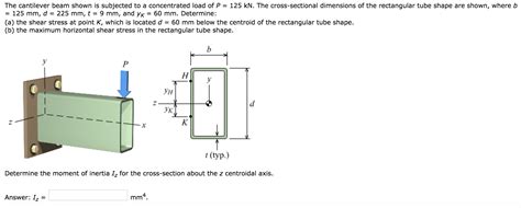 Solved The Cantilever Beam Shown Is Subjected To A Concen Chegg