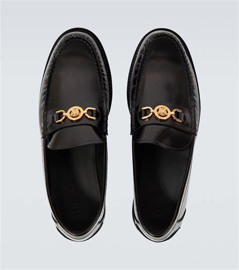 Medusa 95 Leather Loafers In Black Versace Mytheresa