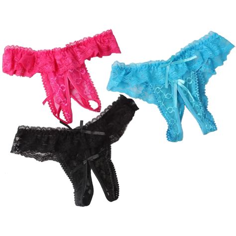 2019 Sexy Lingeries Sexy Open Thong Mini Micro Panties Underwear Women