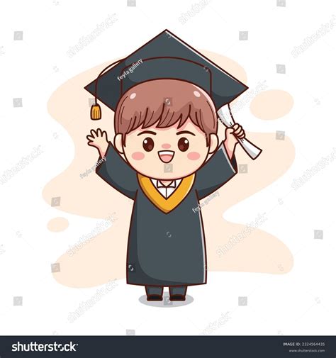 Cartoon Graduation Cap And Gown