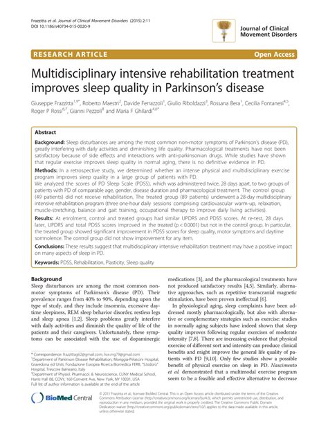 Pdf Multidisciplinary Intensive Rehabilitation Treatment Improves