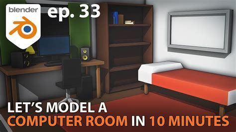 Let S Model A Computer Room In 10 Minutes Blender 2 83 Ep 33 Youtube