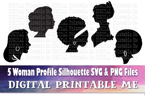 Woman Profile Female Lady Girl Graphic By Digitalprintableme · Creative Fabrica