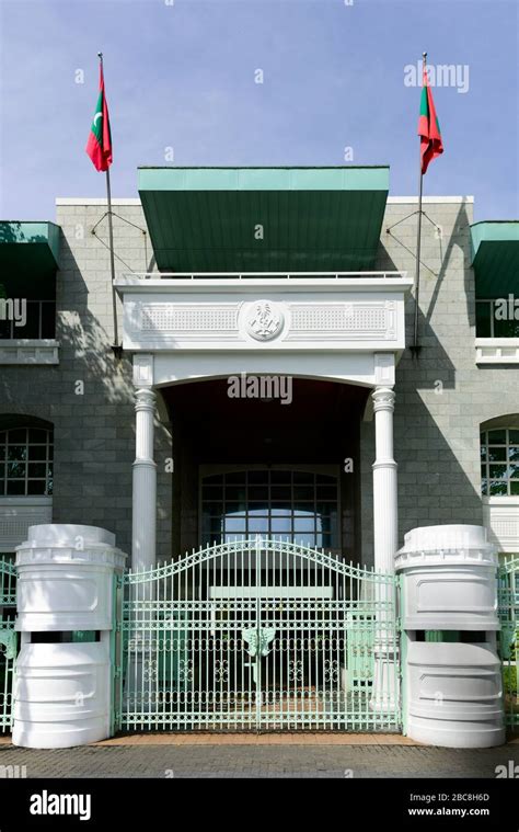 Entrance Gate To The President S Office Male Maldives Asia Stock