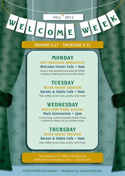 Welcome Week Poster Student Activities Board College Event College