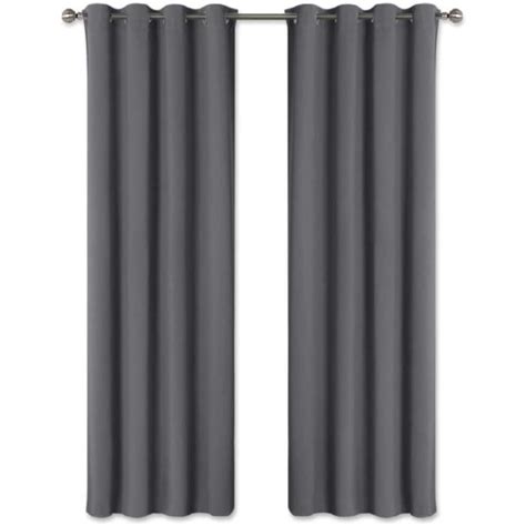 Lot De 2 Rideaux Occultants Thermiques Gris Anthracite 140 X 260 Cm