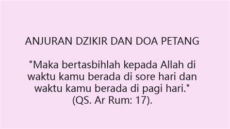 Bacaan Doa Dan Dzikir Petang Lengkap Dengan Dalil Mengamalkannya