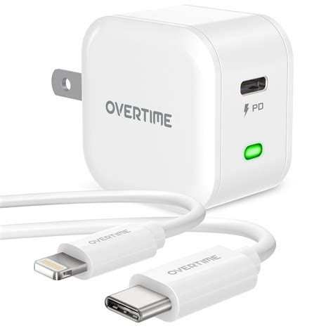 USB C Charger Set, Overtime 20W Fast Charger and USBC-Lightning Cable ...