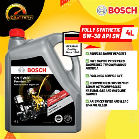 BOSCH SN 5W30 5W40 10W40 10W30 Premium X7 Fully Synthetic Engine Oil