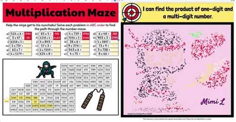 Multi Digit Multiplication Mazes Pixel Art Bundle Nbt And Nbt