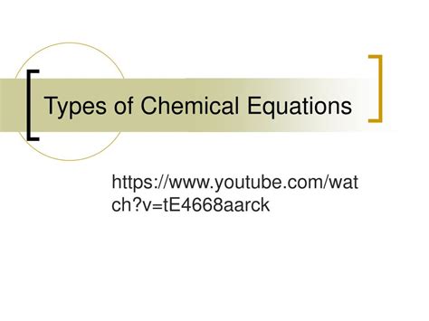 PPT - Types of Chemical Equations PowerPoint Presentation, free ...