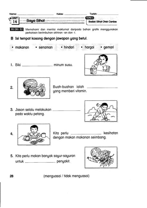 Bahasa Melayu Latihan Menulis Tahun 1 Kulturaupice