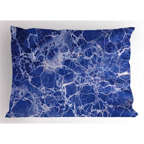 Ambesonne Blue Pillow Sham Cracked Marble Pattern 36 X 20 Blue