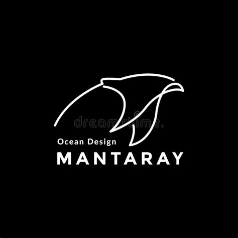 Continuous Line Manta Ray Logo Design Stock Vector Illustration Of