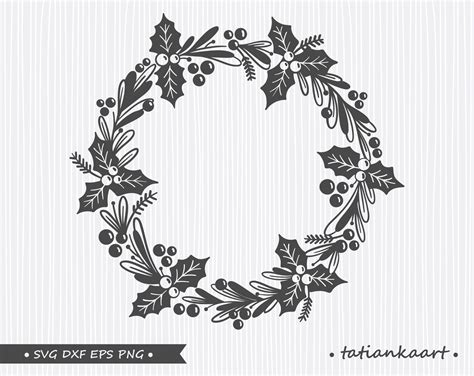 Merry Christmas Wreath Svg Files Floral Wreath Svg Monogram Etsy