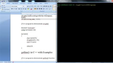 Cinget Function And Getline Function In C Youtube