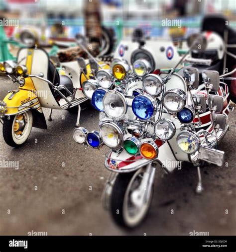 Mod Vespa In Brighton Stock Photo Alamy