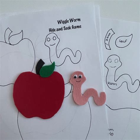 Wiggle Worm And Apples Playing Hide And Seek Felt Board Etsy Felt