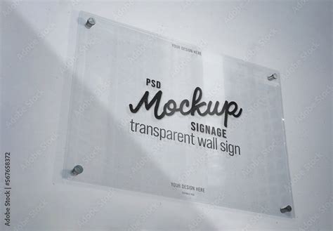 Transparent Sign Mockup Stock Template Adobe Stock