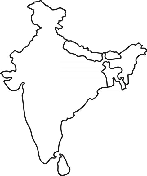 Freehand India And Nearby Countries Map Sketch On White Background