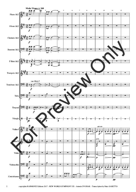 New World Symphony By Antonin Dvorak Arr Marc Ga J W Pepper Sheet Music