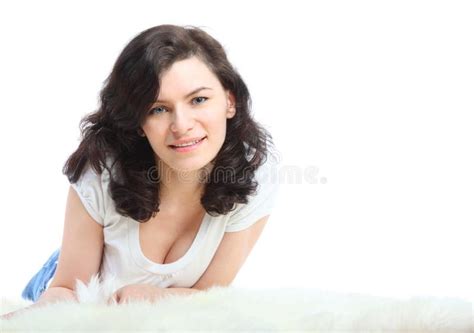 Portrait Of Smiling Pretty Brunette Girl Stock Photo Image Of Adult Beauty 18848486