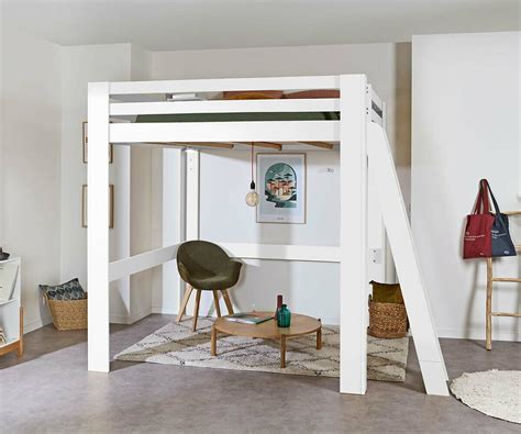 Lit Mezzanine Enfant Volutif En Hauteur Maverick Bois Massif Matelas