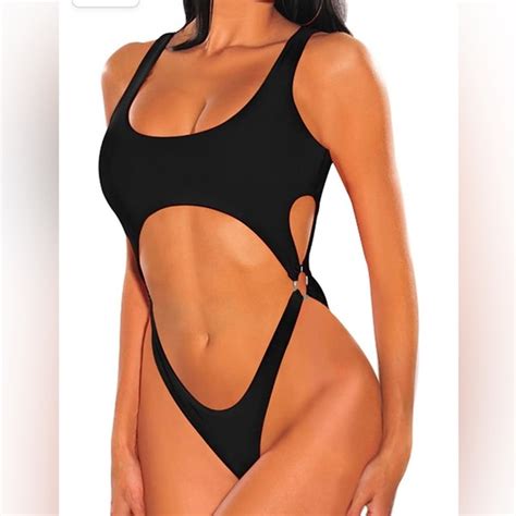 Swim Womens Sexy One Piece Swimsuit Thong Cutout High Cut Cheeky Backless Monokini Poshmark