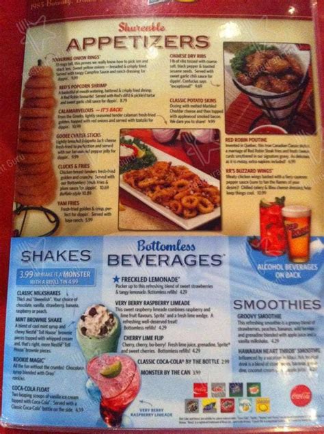 Menu At Red Robin Gourmet Burgers And Brews Restaurant Abbotsford