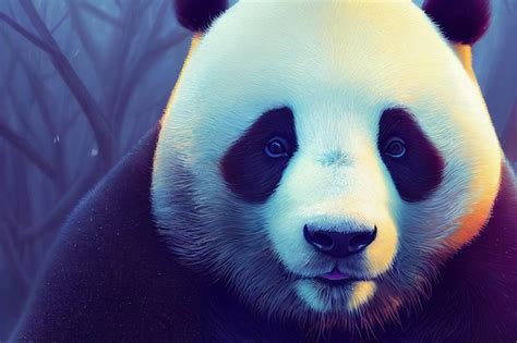 Premium Photo | Panda animal portrait of a panda digital art style ...