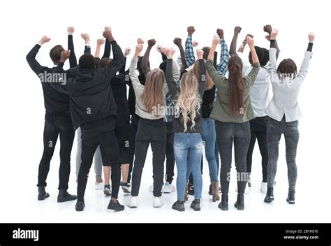 group of young people arms up Stock Photo - Alamy