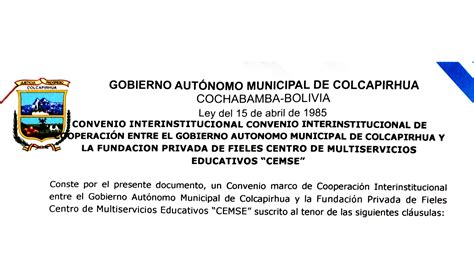 Firma De Convenio Interinstitucional De Cooperación Entre Gam