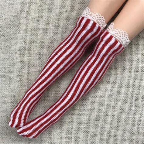 Buy 1pair Doll Accessories Zebra Striped Doll Stockings For Blythe Dolls Lace Middle Tube Sock