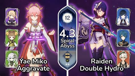 C Yae Miko Aggravate C Raiden Double Hydro Spiral Abyss