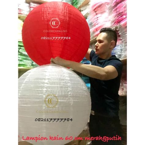 Jual Lampion Kain Jumbo Outdoor 60 Cm Merah Putih HUT RI 17 Agustus