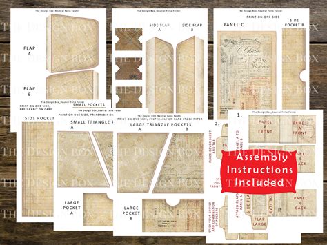 Neutral 4 Fold Folio Junk Journal Vintage Neutral Folding Etsy