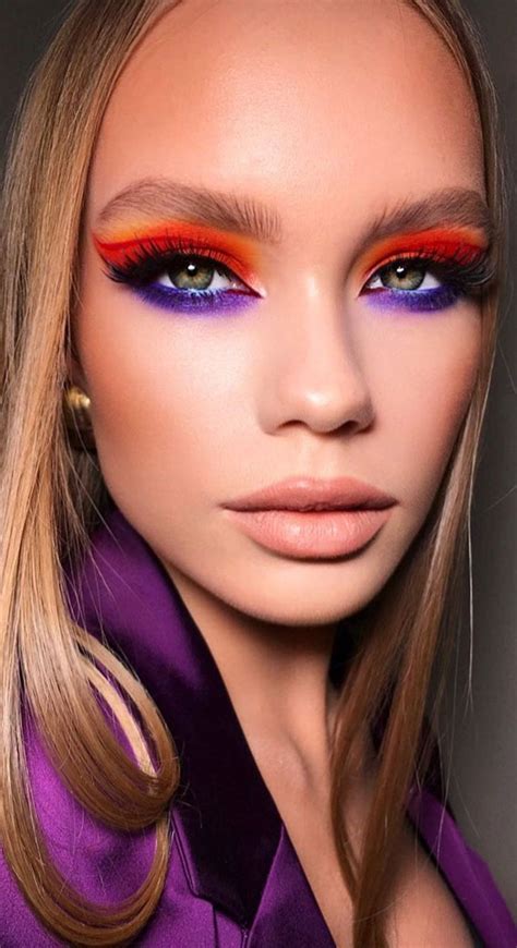 50makeup Looks To Make You Shine In 2023 Purple And Orange Sunset Look